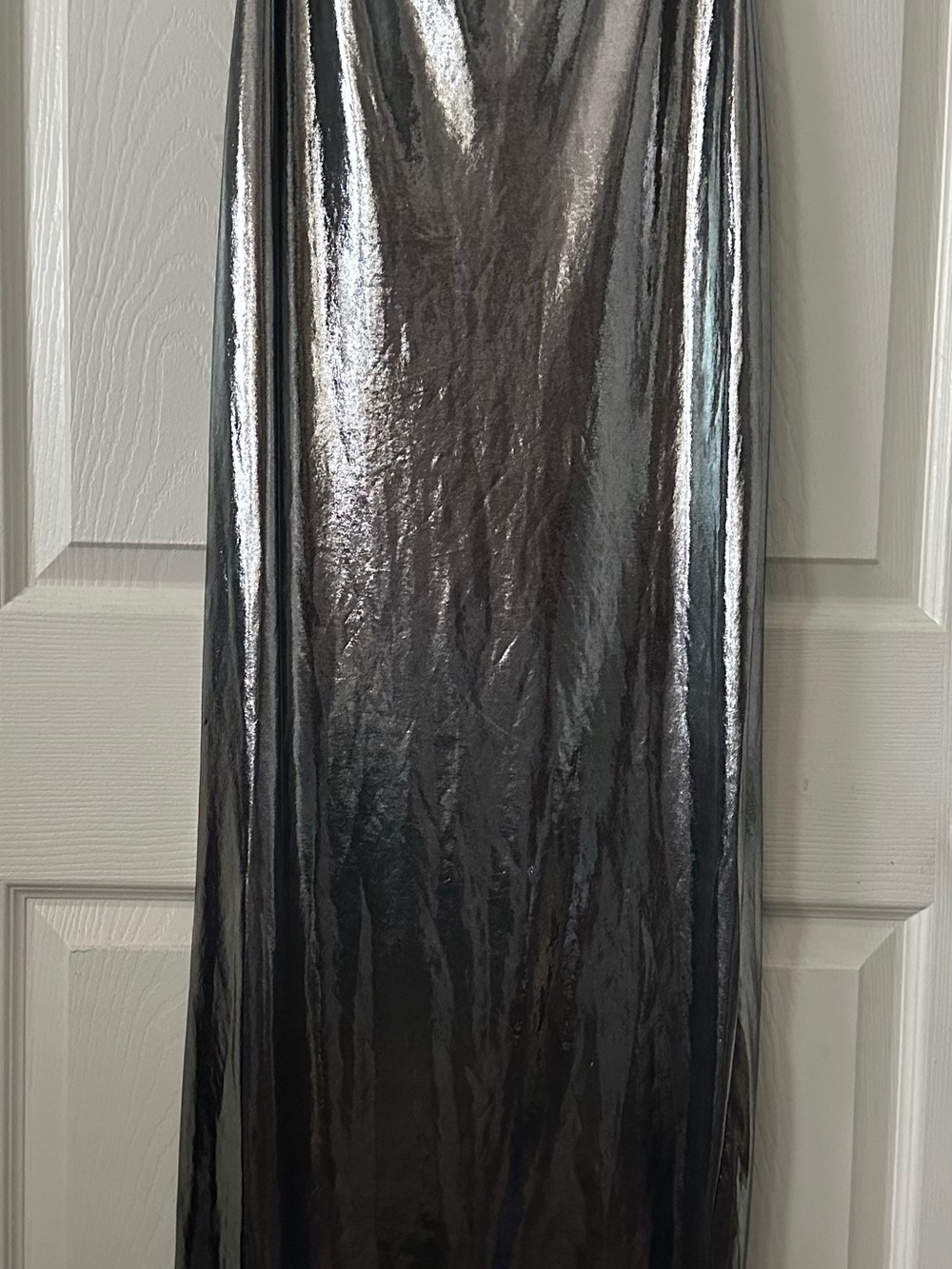PrettyLittleThing Silver Metallic Maxi Skirt